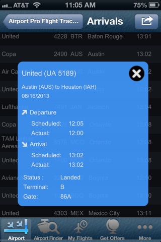 Houston Airport (IAH/HOU) Flight Tracker Radar Hobby Intercontinental screenshot 3