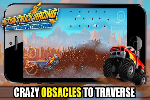 Action Truck Racing PRO - Monster Nitro Stunt Destruction HD screenshot 4