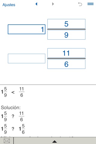 Compare fractions calculator screenshot 2