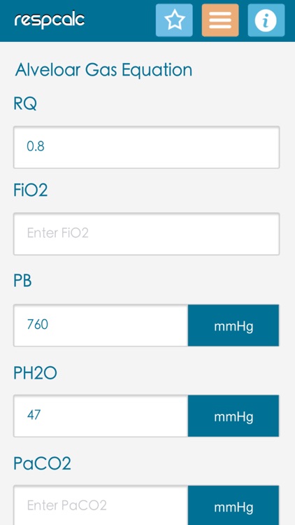 RespCalc Medical Calculator