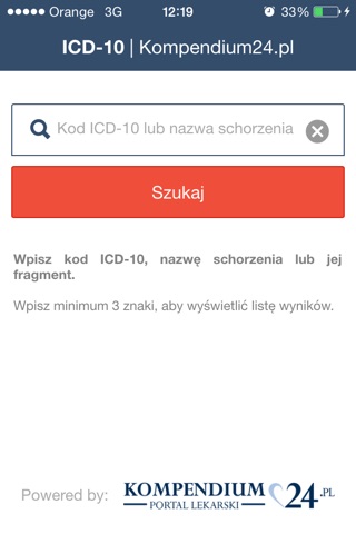 Kody ICD-10 screenshot 2