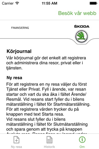 Skoda Körjournal screenshot 4