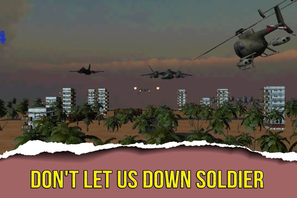 Apache War 3D- A Helicopter Action Warfare VS Infinite Sky Hunter Gunships and Fighter Jets ( arcade version ) screenshot 4