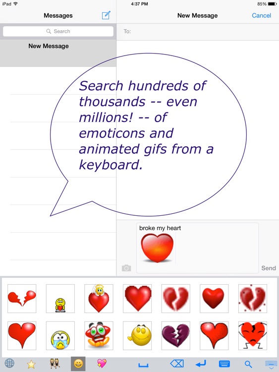 Emoji emoticon & animated gif 3D search keyboard