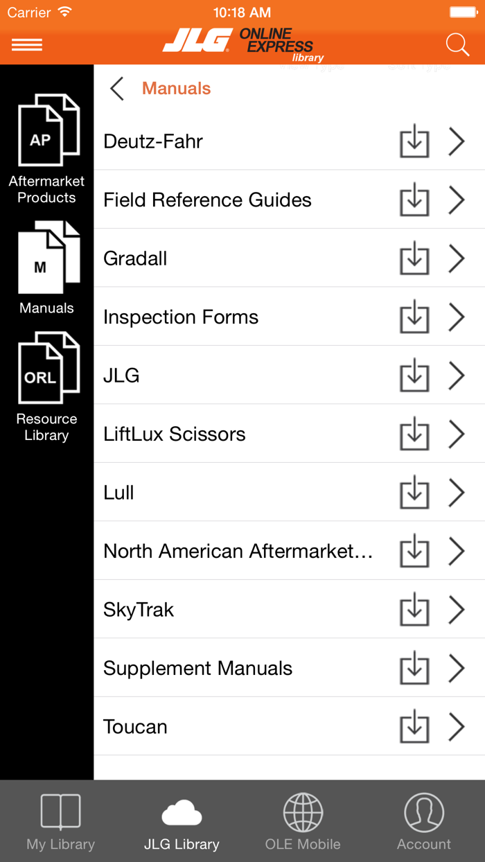 JLG Online Express Library