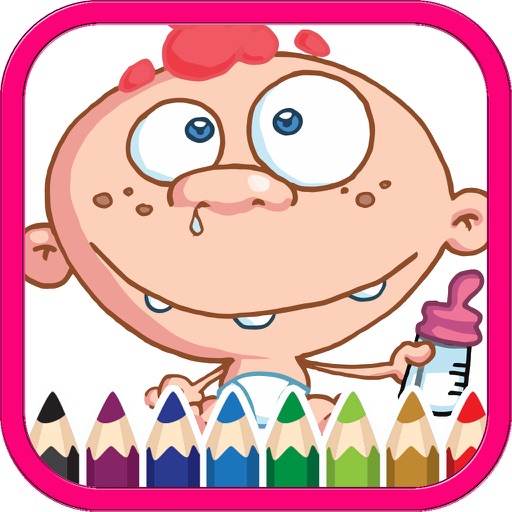 cartoon coloring pad and painting art book for little kid icon