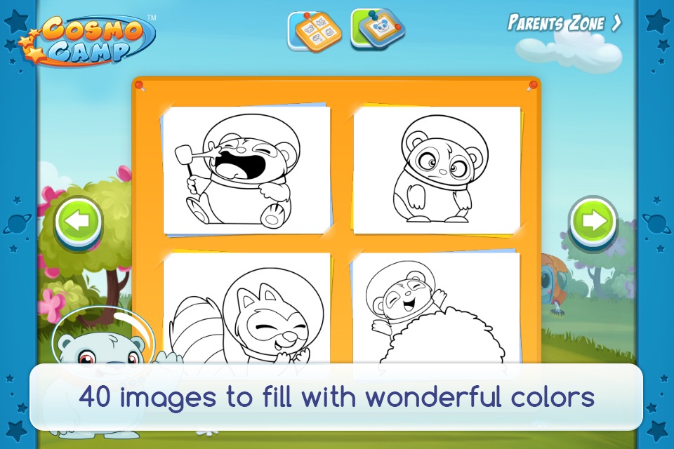 CosmoCamp: Coloring Book Game App for Toddlers and Preschoolers screenshot 2