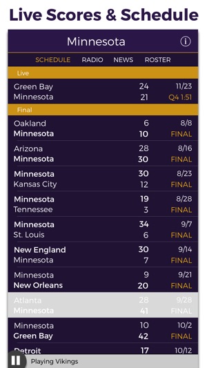 Minnesota Football Radio & Live Scores(圖3)-速報App