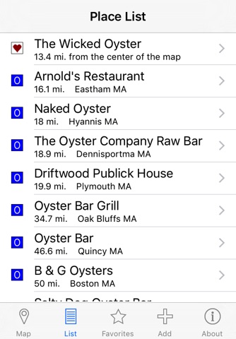 Oyster Bar Locator screenshot 2