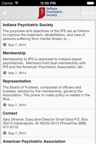 Indiana Psychiatric Society screenshot 2