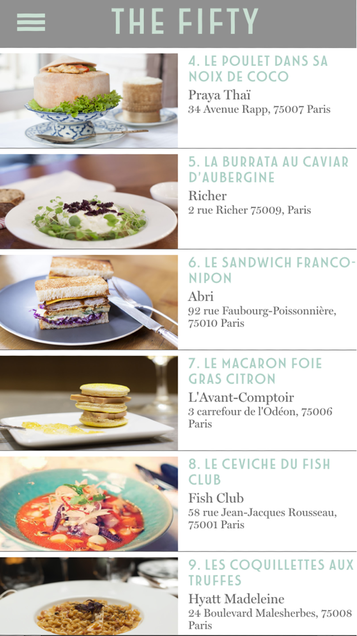 The Fifty - Les 50 meilleurs plats de Paris