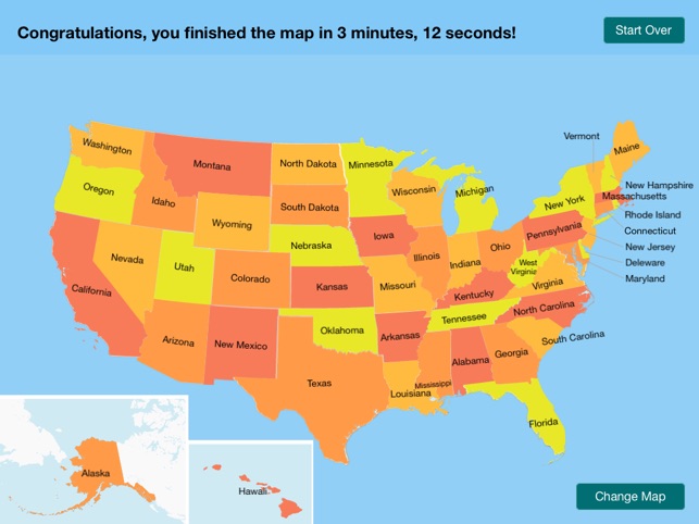 USA Map Puzzle - Map the States(圖5)-速報App