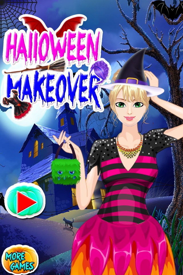 Halloween Costume Party Dress Up - Spa Salon Spooky Makeup & Makeover Kids Teens Dress Design Girls Game screenshot 2