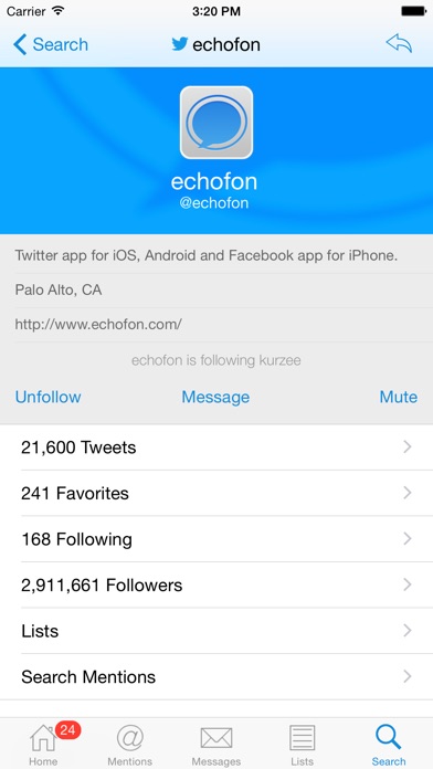 Echofon for Twitterのスクリーンショット4 Echofon for Twitterのスクリーンショット4