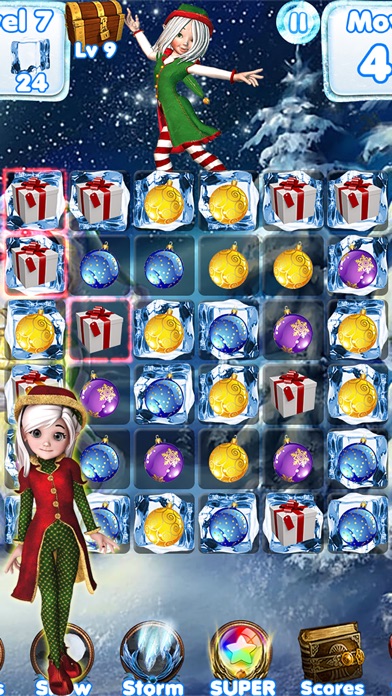 SANTA GAMES AND PUZZLES - SWIPE YUMMY CANDY TO MAKE IT COLLECT JEWELS FOR CHRISTMAS HD 1.6.0 IOS