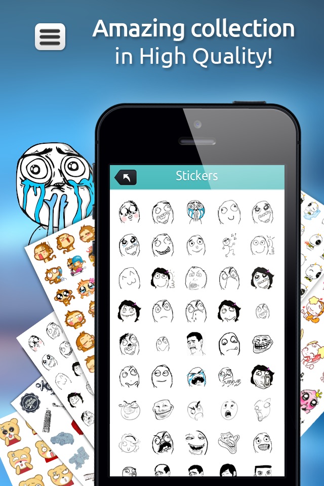 Great Stickers for WhatsApp, Viber, Line, Tango, Snapchat, Kik & WeChat Messengers - FREE Edition screenshot 3