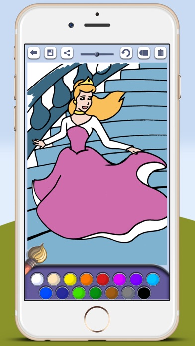 How to cancel & delete Paint princesses game for girls to color beautiful ballgowns with the finger from iphone & ipad 1