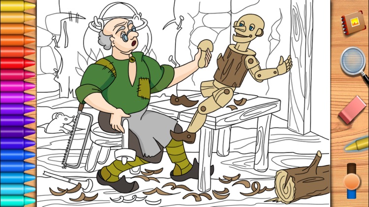 The Adventures of Pinocchio. Coloring book for children