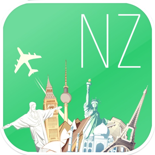 New Zealand Fly & Drive. Offline road map, flights status & tickets, airport, car rental, hotels booking. icon