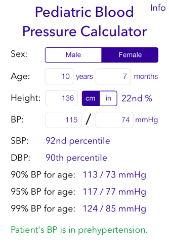 Pediatric BP Calculator screenshot 2