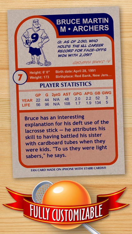 Lacrosse Card Maker - Make Your Own Custom Lacrosse Cards with Starr Cards