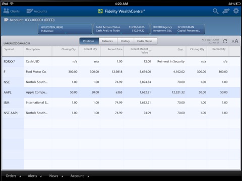 WealthCentral Mobile for iPad screenshot 2