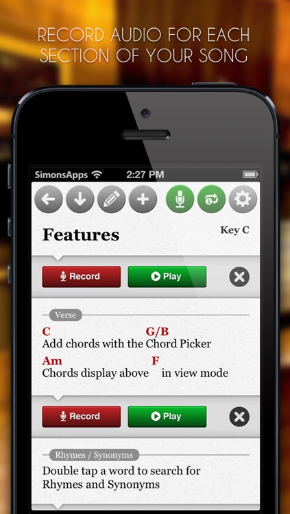 SongWriter Lite - Write lyrics and record melody ideas on the go