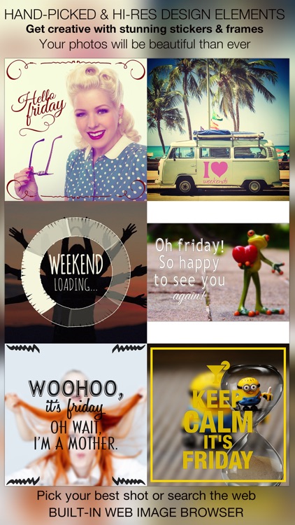 Friday Candy : Best Happy Friday & Weekend Camera - Add sticker and frame over image