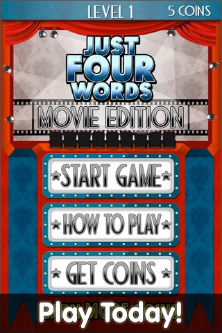 Just Four Words - Movie Edition, Word Game to keep you Guessing screenshot 4