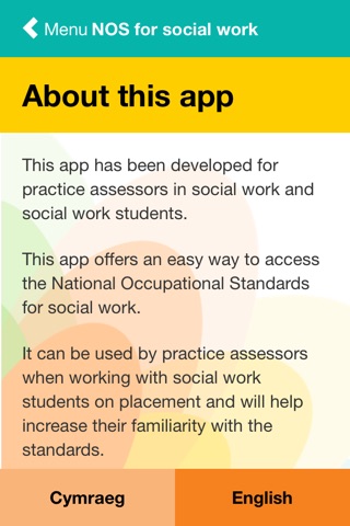 NOS for social work screenshot 2