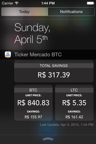 Ticker Mercado BTC screenshot 2