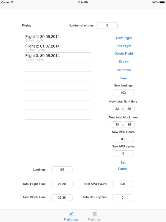 Aircraft Log, the first electronic aircraft log for your iPad.