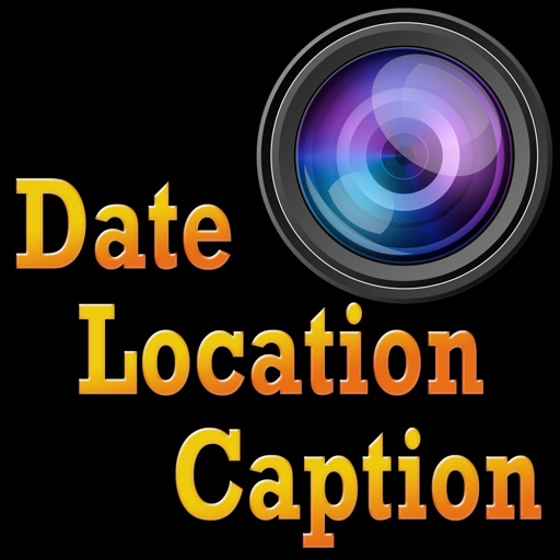 Photo Date, Location and Caption Stamp Camera icon