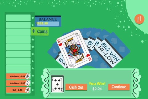 Big Win HiLo Card Blitz - good Vegas gambling card game screenshot 2