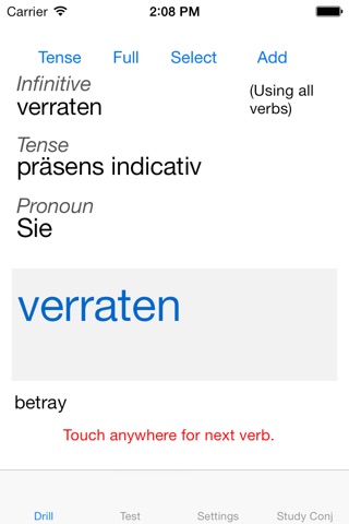 Verben - German Verb Trainer screenshot 2