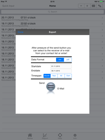 BloodPressure+Pulse Grapher Lite 2.0 (iPad-version) screenshot 4