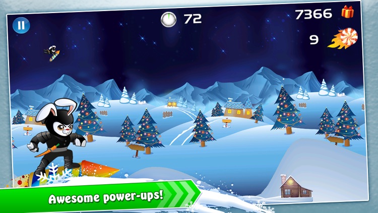 Racing Ninja Bunnies - XMAS nitro rocket warrior multiplayer christmas stunt action game for kids! screenshot-3