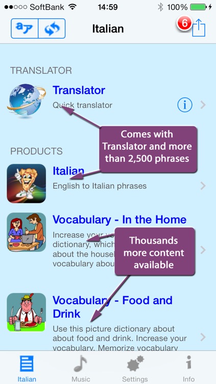 Italian - Talking English to Italian Translator and Phrasebook