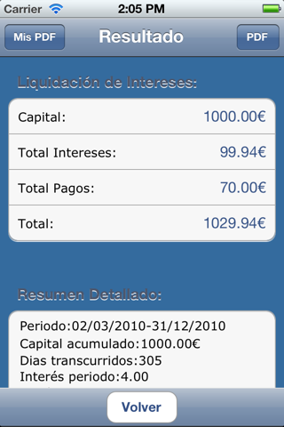 Calculadora de Interes Legal screenshot 4