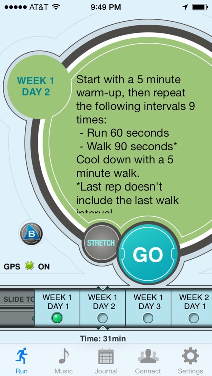 Ease into 5K: run walk interval training program