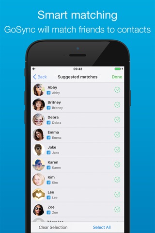 GoSync - Contacts Social Photo Sync, Facebook Pics screenshot 2