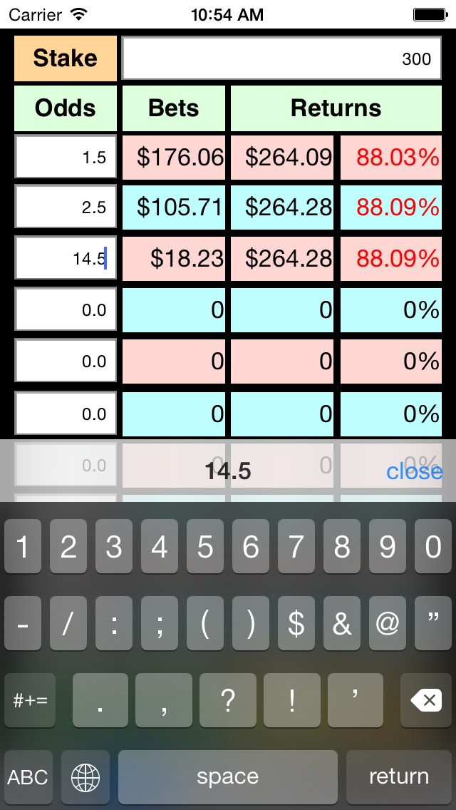 MSBetCalc screenshot1