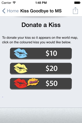 Kiss Goodbye to MS - donate to MS research and help us find a cure! screenshot 3