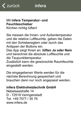 infera Temperatur und Feuchteschieber screenshot 4