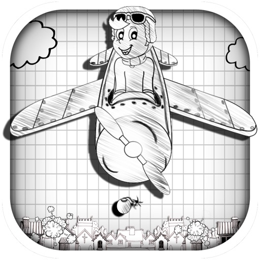 Sketch Man Airplane Bomber -  Extreme Aerial Warfare Mayhem Free iOS App