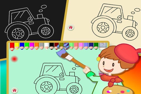 Colouring Book 23 - Making the car ship and plane colorful screenshot 2