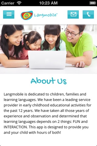 Kids Learning Languages with Langmobile screenshot 2