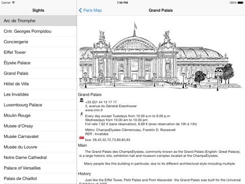 Paris Offline Map Guide for iPad screenshot 2