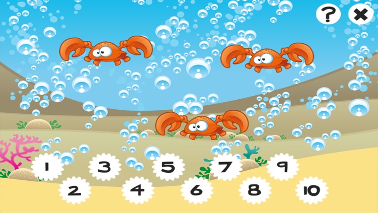 Ocean counting game for children: Learn to count the numbers 1-10 with the fish of the sea