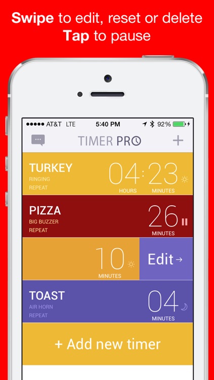 Timer Lite Free Countdown with Multiple Loud Alarm Timers for Everyday Cooking, Fitness, Timeout